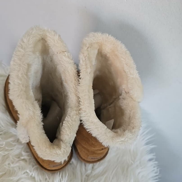 Minnetonka Mid Calf Winter Boots Suede Faux Fur Brown Slip On Women's Size 9 🌴✌ - Picture 6 of 8